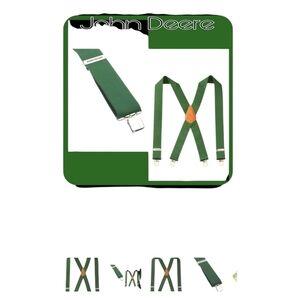 John Deere, 2" Style Green Suspenders, Snap ends,Adjustable,Logo